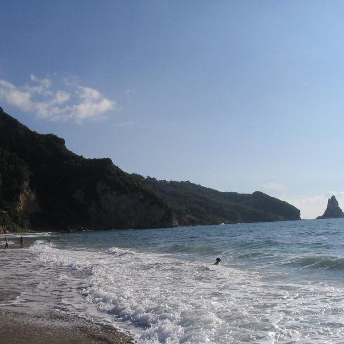 Corfu - Agios Gordios - Beach close up - Mountain View